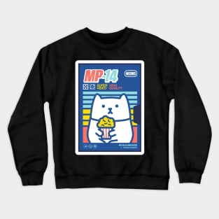 Blue and Red Retro Popcorn Cat Crewneck Sweatshirt